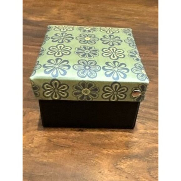 VTG New Aurelio Valentino Floral Tie Set W/ Cufflinks & Pocket Square Fancy Box - Picture 5 of 8